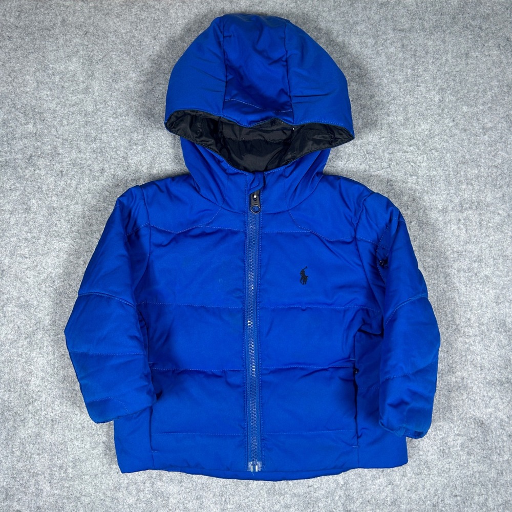 Polo Ralph Lauren Puffer Jacket Kids 18M Blue Down Filled Winter Coat Outerwear